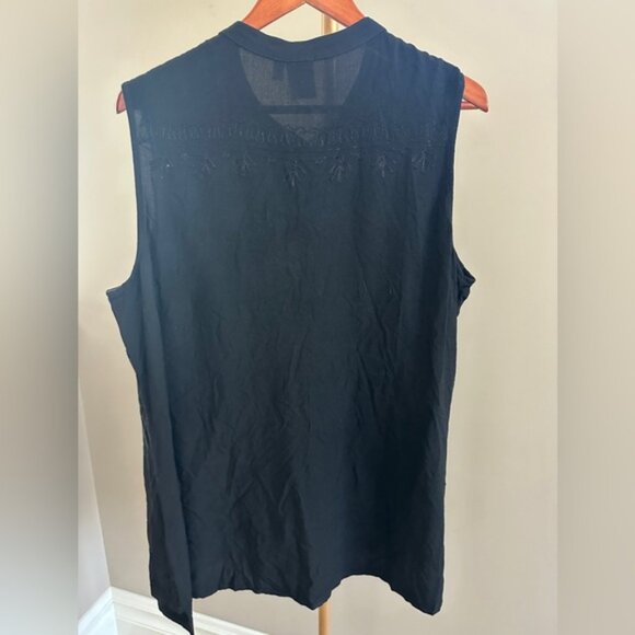 Parsley & Sage Black Button Front Lagenlook Tank Top – Size 1X - Picture 3 of 8